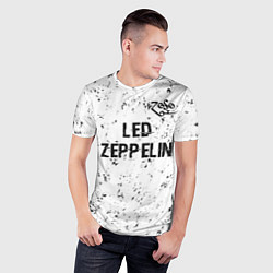 Футболка спортивная мужская Led Zeppelin glitch на светлом фоне посередине, цвет: 3D-принт — фото 2
