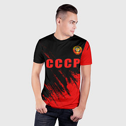 Футболка спортивная мужская СССР герб брызги красок, цвет: 3D-принт — фото 2