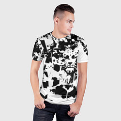 Футболка спортивная мужская Морда льва - абстракция, цвет: 3D-принт — фото 2