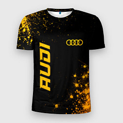Футболка спортивная мужская Audi - gold gradient вертикально, цвет: 3D-принт