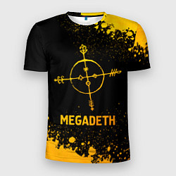 Футболка спортивная мужская Megadeth - gold gradient, цвет: 3D-принт