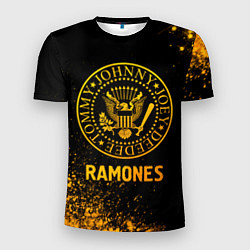 Мужская спорт-футболка Ramones - gold gradient