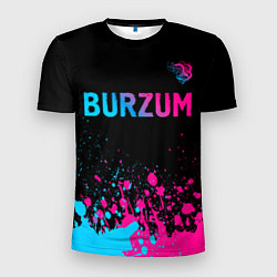 Мужская спорт-футболка Burzum - neon gradient посередине