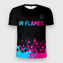 Мужская спорт-футболка In Flames - neon gradient посередине