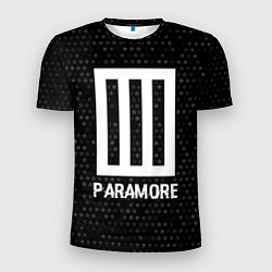 Футболка спортивная мужская Paramore glitch на темном фоне, цвет: 3D-принт