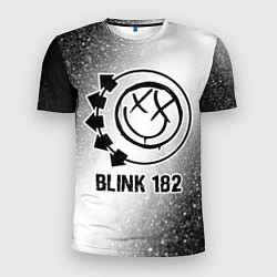 Мужская спорт-футболка Blink 182 glitch на светлом фоне