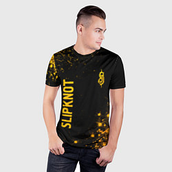 Футболка спортивная мужская Slipknot - gold gradient вертикально, цвет: 3D-принт — фото 2