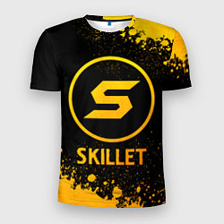 Мужская спорт-футболка Skillet - gold gradient