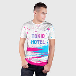 Футболка спортивная мужская Tokio Hotel neon gradient style посередине, цвет: 3D-принт — фото 2