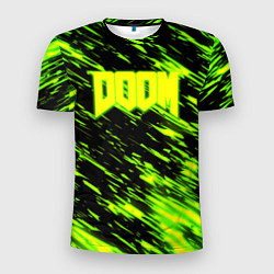Футболка спортивная мужская Doom огенное лого кислотное, цвет: 3D-принт