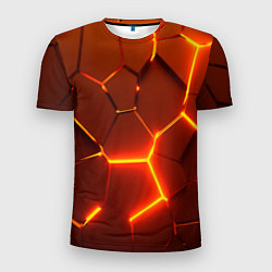 Футболка спортивная мужская Плиты абстрактные огненные, цвет: 3D-принт