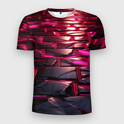 Мужская спорт-футболка Неоновые фиолетовые и розовые камни