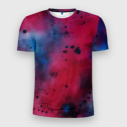 Футболка спортивная мужская Акварельные брызги в розовом, цвет: 3D-принт