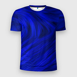 Мужская спорт-футболка Текстура синей шерсти