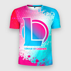 Мужская спорт-футболка League of Legends neon gradient style