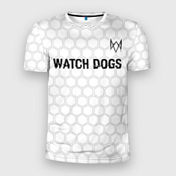 Мужская спорт-футболка Watch Dogs glitch на светлом фоне посередине