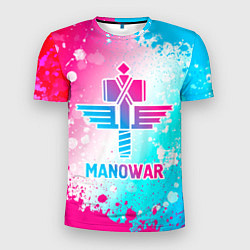 Футболка спортивная мужская Manowar neon gradient style, цвет: 3D-принт