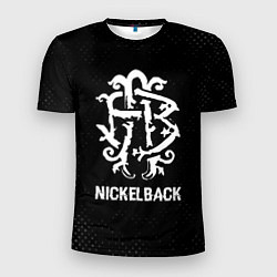 Футболка спортивная мужская Nickelback glitch на темном фоне, цвет: 3D-принт