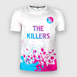 Мужская спорт-футболка The Killers neon gradient style посередине