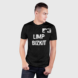 Футболка спортивная мужская Limp Bizkit glitch на темном фоне посередине, цвет: 3D-принт — фото 2