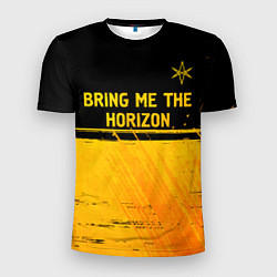 Мужская спорт-футболка Bring Me the Horizon - gold gradient посередине