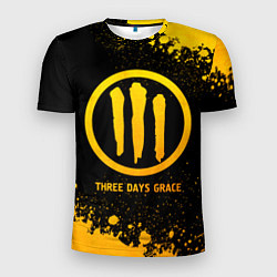 Мужская спорт-футболка Three Days Grace - gold gradient