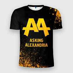 Мужская спорт-футболка Asking Alexandria - gold gradient