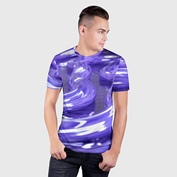 Футболка спортивная мужская Фиолетовая вязкая абстракция, цвет: 3D-принт — фото 2