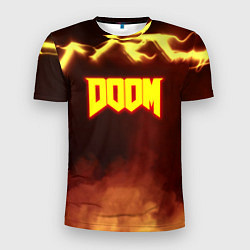 Футболка спортивная мужская Doom storm огненное лого, цвет: 3D-принт