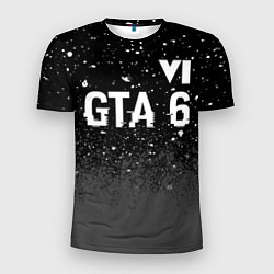 Футболка спортивная мужская GTA 6 glitch на темном фоне посередине, цвет: 3D-принт