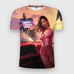 Футболка спортивная мужская GTA 6 girl vice city, цвет: 3D-принт