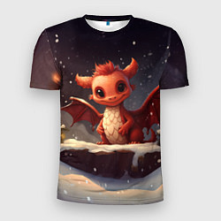 Мужская спорт-футболка Дракон ветрокрылый огневик