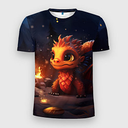 Мужская спорт-футболка Сияющий ледяной дракон