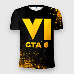 Мужская спорт-футболка GTA 6 - gold gradient