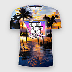 Мужская спорт-футболка Grand theft auto 6 vice city