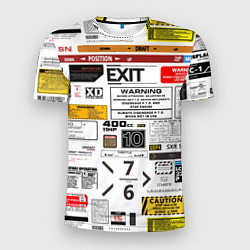 Мужская спорт-футболка Предупреждающие наклейки