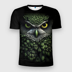 Мужская спорт-футболка Зелено черная сова