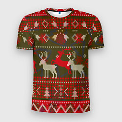 Мужская спорт-футболка Рождественский орнамент