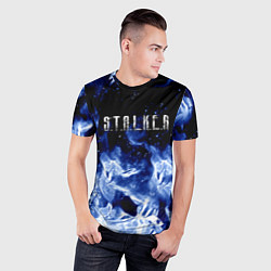 Футболка спортивная мужская Stalker огненный синий стиль, цвет: 3D-принт — фото 2