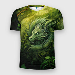 Мужская спорт-футболка Зеленый лесной дракон 2024