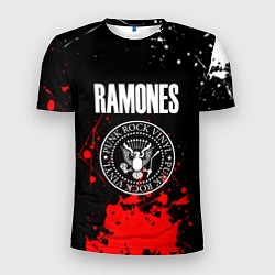 Футболка спортивная мужская Ramones краски метал группа, цвет: 3D-принт