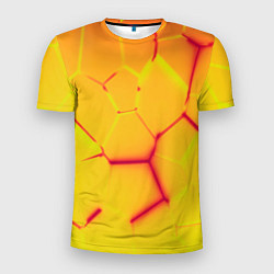 Мужская спорт-футболка Плиты желтые броня