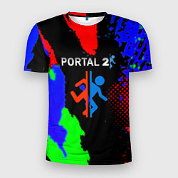 Футболка спортивная мужская Portal 2 краски сочные текстура, цвет: 3D-принт