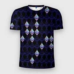 Мужская спорт-футболка Криптовалюта Ethereum на черном