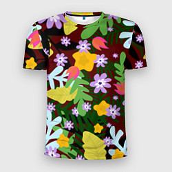Мужская спорт-футболка Гавайская цветочная расцветка