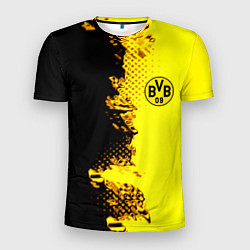 Футболка спортивная мужская Borussia fc sport краски, цвет: 3D-принт