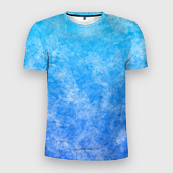 Футболка спортивная мужская Дым на голубом фоне, цвет: 3D-принт