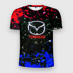 Футболка спортивная мужская Mazda краски абстракция спорт, цвет: 3D-принт