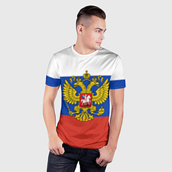 Футболка спортивная мужская Флаг России с гербом, цвет: 3D-принт — фото 2