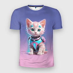Футболка спортивная мужская Милый котёнок - киберпанк милашка, цвет: 3D-принт